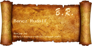 Bencz Rudolf névjegykártya